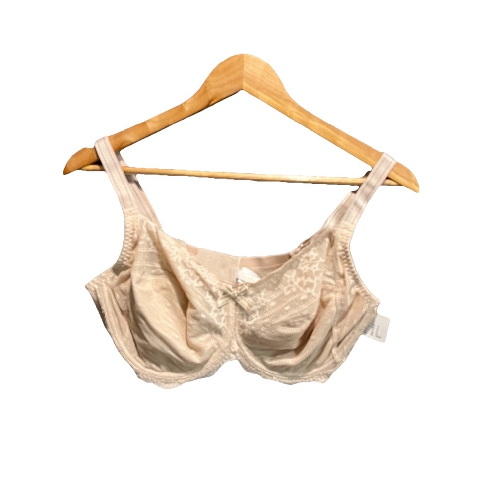 Chantelle Beige Rive Gauche Lace Full Coverage Unlined Women's‎ Bra Size 36DDD